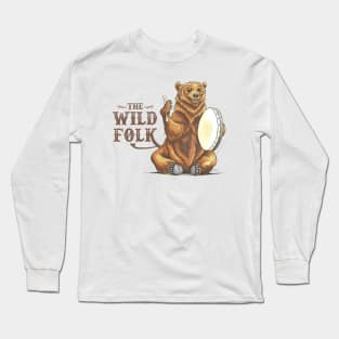 The Wild Folk - Bear on Bodhran Long Sleeve T-Shirt